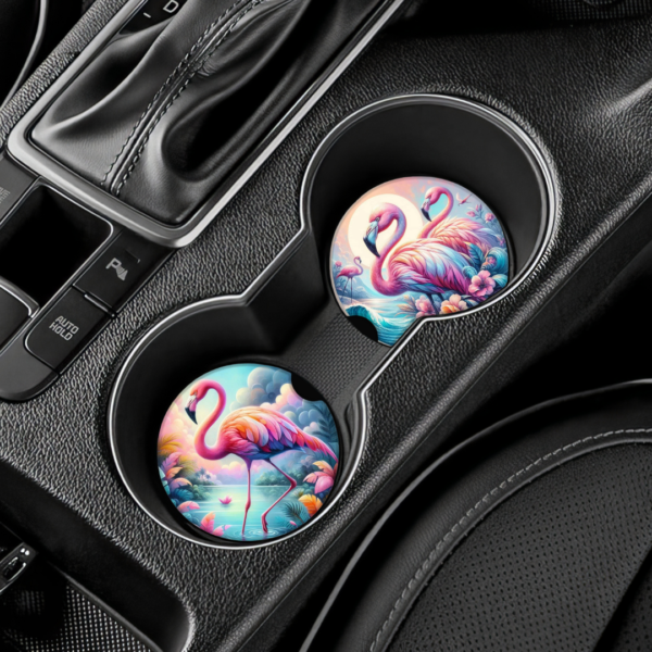 Car Coaster Set - Flamingos